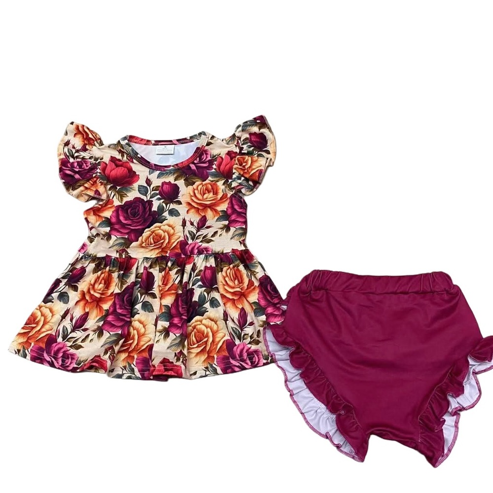 Floral Ruffle Dress Set